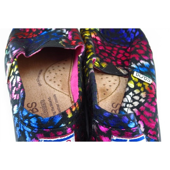 Bobs From skechers Women Sz 6 M‎ Multicolor Flat Fabric Shoes 34997 - Picture 6 of 9